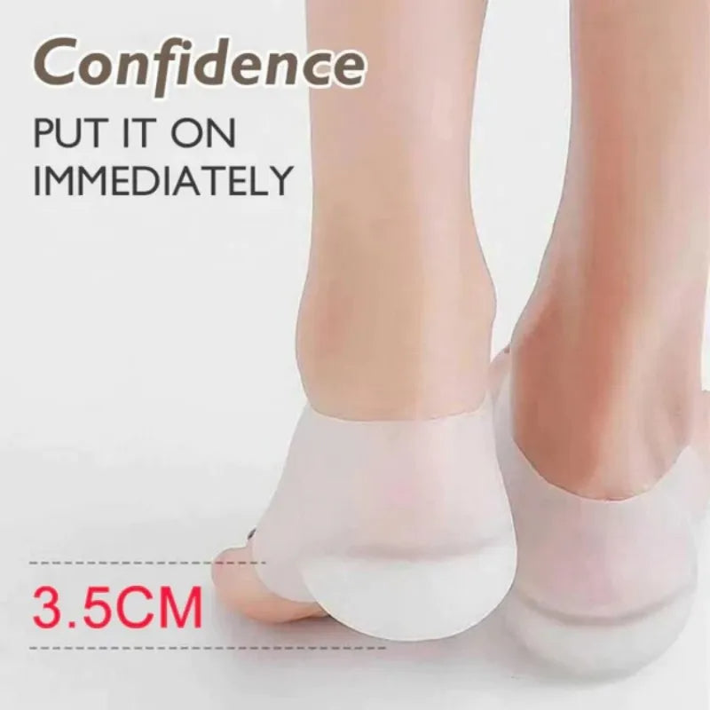 Concealed Footbed Enhancers – Invisible Height Increase Silicone Heel Insoles