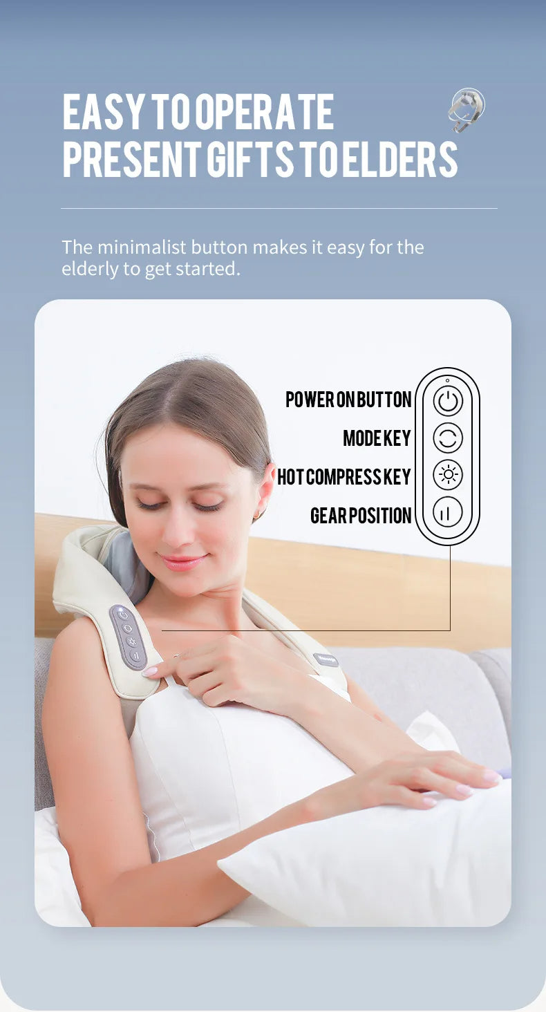 Foreverlily Electric Motor Neck, Shoulder And Back Kneading Massager