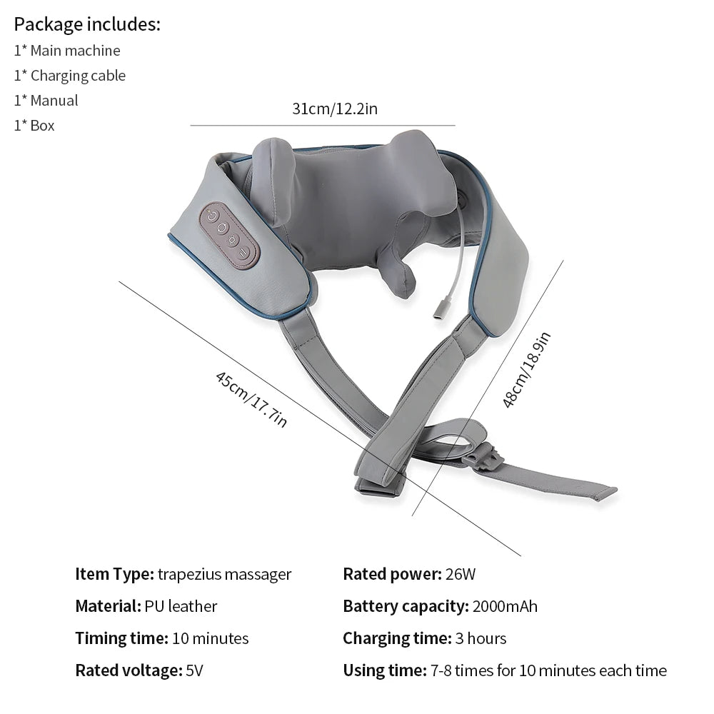 Foreverlily Electric Motor Neck, Shoulder And Back Kneading Massager