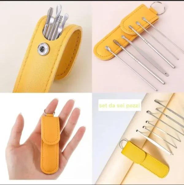 Ear Wax Cleaning Kit – 6 Pcs Ear Pick Tools | Safe & Effective Wax Removal Kit