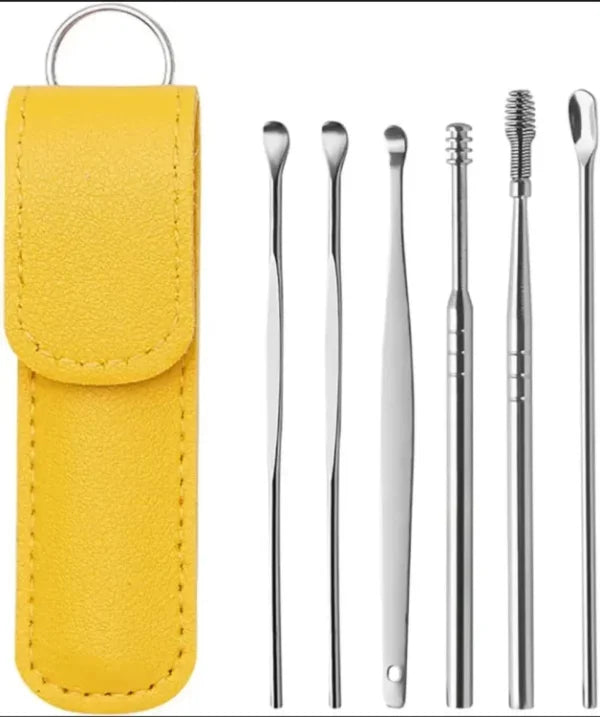 Ear Wax Cleaning Kit – 6 Pcs Ear Pick Tools | Safe & Effective Wax Removal Kit