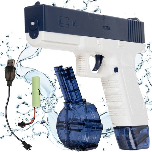 Electric automatic rechargeable water gun toy with dual magazine for boys and adults – random color