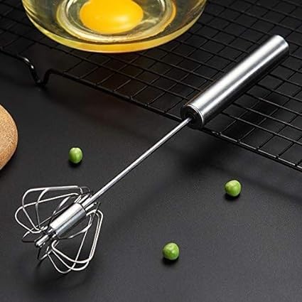 Hand Pressure Semi-Automatic Egg Beater Manual Whisk Stainless Steel Kitchen Tool
