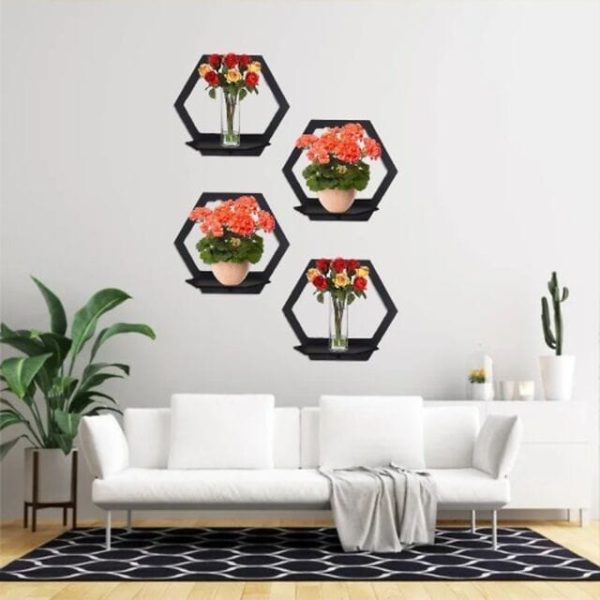 3D Wooden Hexa Hanging Wall Art – Elegant & Functional Home Decor ( 3 Pcs Set )