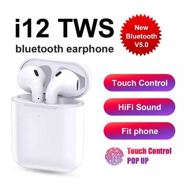 i12 TWS Wireless Earbuds | Touch Control Bluetooth 5.0 Earphones
