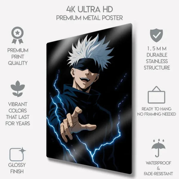 Anime Metal Wall Frame 8x11 Inches – High-Quality Digital Printing for Home and Office Decor