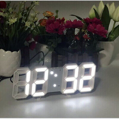 LED Digital Wall Clock with White Light Display, Alarm, and Snooze – Table or Wall Mount Clock for Home or Office
