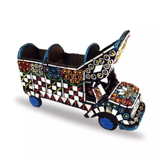 Handcrafted Mini Truck Colorful Model with Pakistani Truck Art and Mirror Work for Home and Office Decor