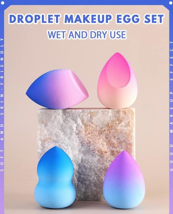 Pack of 4 Beauty Blenders with Plastic Case – Random Colors