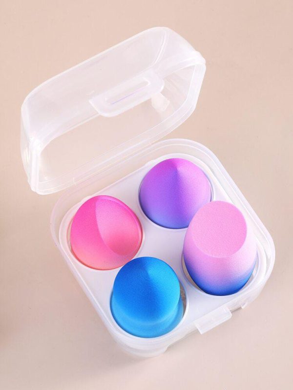 Pack of 4 Beauty Blenders with Plastic Case – Random Colors