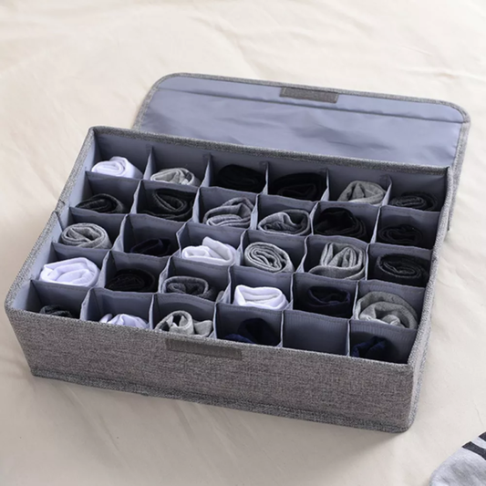 24 Cell Socks and Underwear Organizer – Grey Drawer Divider for Closets in Pakistan