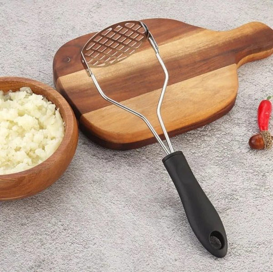 Potato Masher Stainless Steel Kitchen Vegetable Ricer | Manual Crusher Tool for Potato, Banana, Egg – Random Color