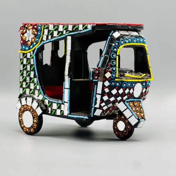 Handcrafted Mini Truck Model with colorful truck art and mirror glass work for home and office décor – RA Handicrafts Pakistan  
