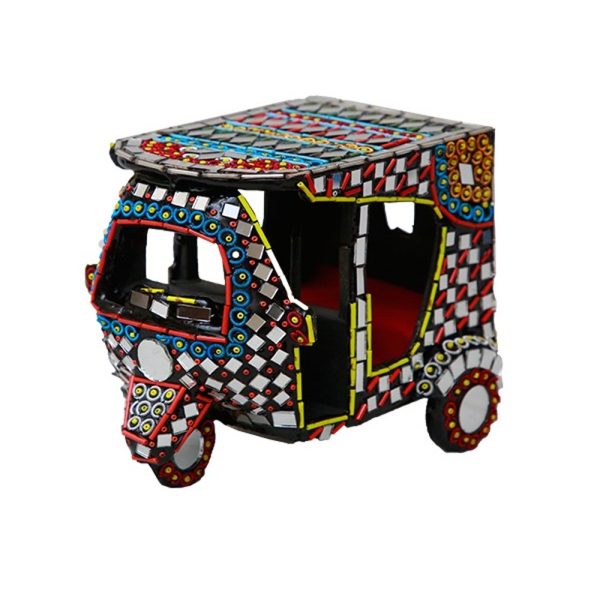 Handcrafted Mini Truck Model with colorful truck art and mirror glass work for home and office décor – RA Handicrafts Pakistan  
