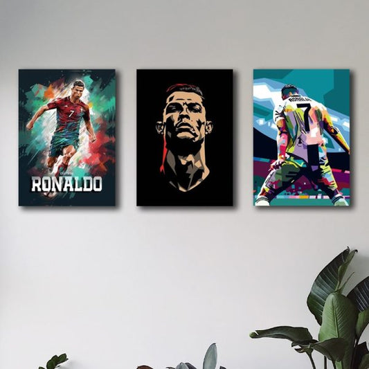 Ronaldo Wall Frames for Sports Room – Set of 3"