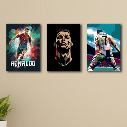 Ronaldo Wall Frames for Sports Room – Set of 3"