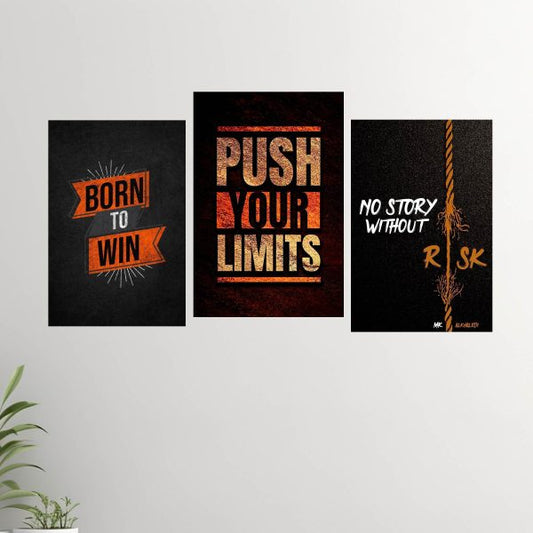 Set Of 3 Motivational Wall Art Photo Tile Frames – 8x11 Inches MDF Wooden Inspirational Wall Decor for Home or Office
