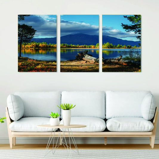 Set Of 3 Nature Wall Art Wooden Phototile Frames – 8x11 Inches Decorative Canvas for Home Decor