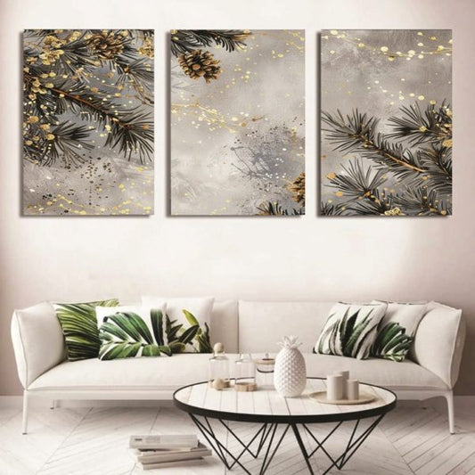 Set Of 3 MDF Wooden Wall Art Frames – 8x11 Inch Sticky Canvas Phototiles for Home & Office Decor
