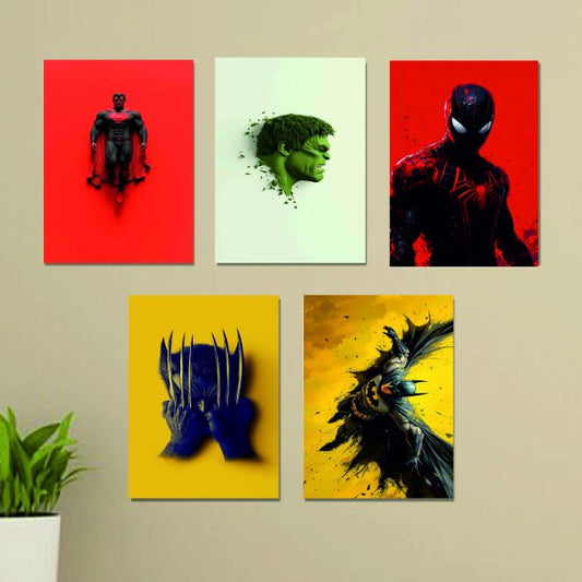 Avengers superhero wall art in high-quality laminated wooden frames