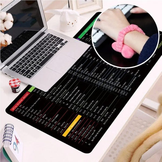 Shortcut Keyboard Mat Office PS Lock Edge 30x80cm with CAD Word Excel AI PPT Shortcuts
