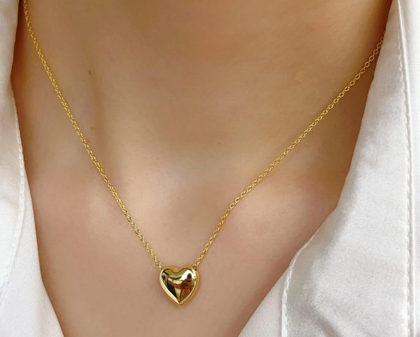 Stainless Steel Heart Shape Necklace – Elegant Love Pendant Jewelry for Girls and Women in Pakistan