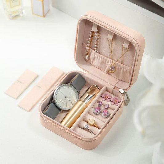 Latest Compact Jewelry Organizer Box | Premium Leather Storage for Accessories (Random Color)